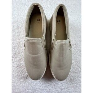 H&M Platform Espadrilles Womens 9 Beige Loafers Casual Modern Minimalist Comfort